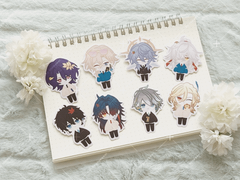 2.5" stickers — ft. genshin + hsr